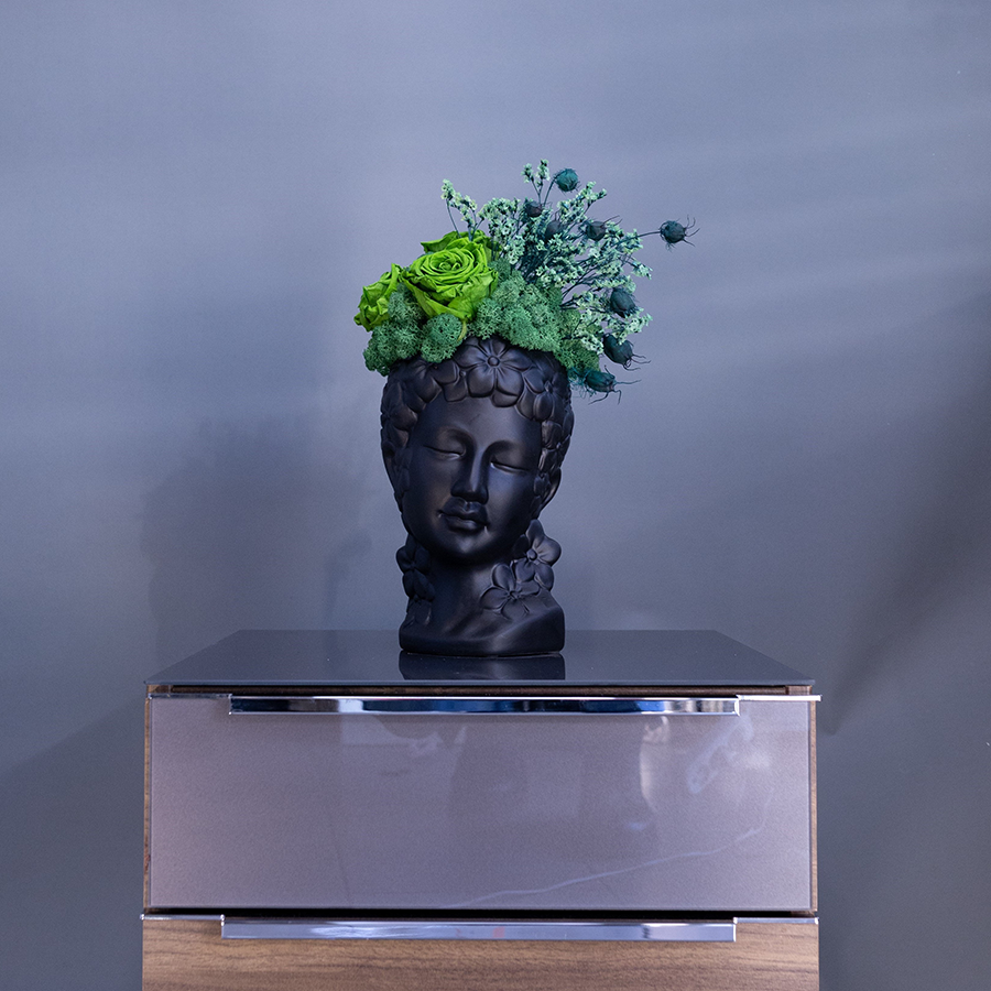 Композиция из стабилизированных цветов "Изумрудная".